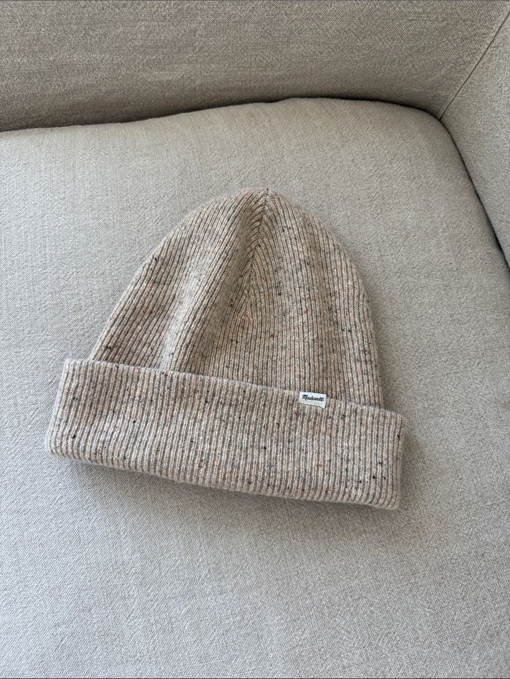 Madewell 100% Merino Wool Ribbed Beanie Oatmeal One Size